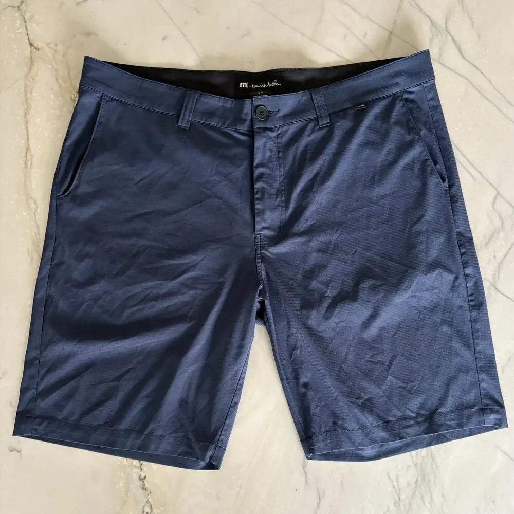 Travis Mathew Beck Golf Shorts Mens Size 38 Navy Blue Casual Comfort & Movement